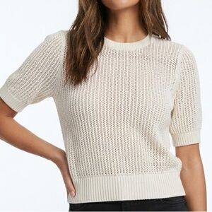 Lulu's Cream Knit Short Sleeve Sweater